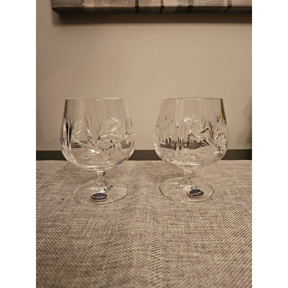 Bohemia Crystal-Crystalex Pinwheel Brandy Glasses (Set Of 2)